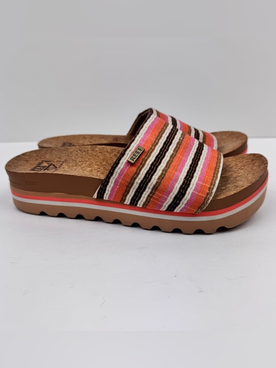 Reef Shoes - Reef women's platform slide sandals with a cork-styled footbed. Women’s size 8.